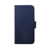 Rvelon iPhone 14 Pro Etui Ekte skinn Kortlommer Blå