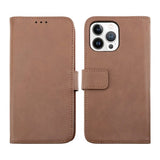 Rvelon iPhone 14 Pro Etui Ekte skinn Kortlommer Brun