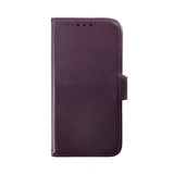 Rvelon iPhone 14 Pro Etui Ekte skinn Kortlommer Lilla