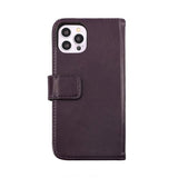 Rvelon iPhone 14 Pro Etui Ekte skinn Kortlommer Lilla