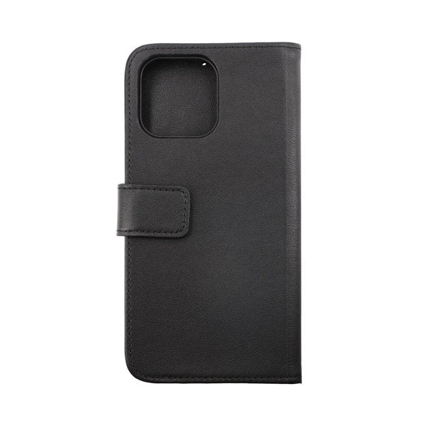 Rvelon iPhone 14 Pro Etui Ekte skinn Kortlommer Svart
