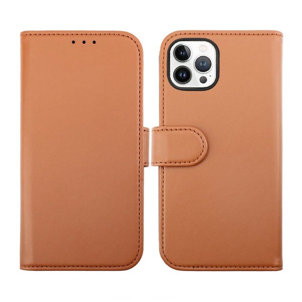 Rvelon iPhone 14 Pro Etui Detachable Wallet Case Brun