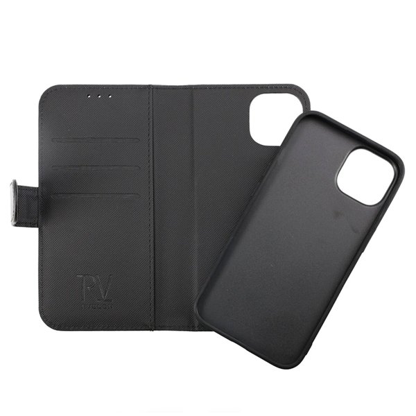 Rvelon iPhone 14 Pro Etui Detachable Wallet Case Svart