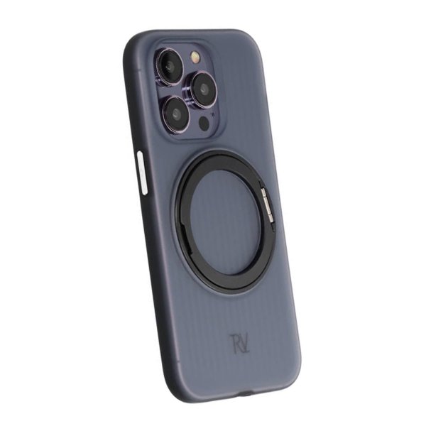 Rvelon iPhone 14 Pro Deksel Roterbart Stativ Svart