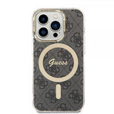Guess iPhone 14 Pro Deksel 4G Pattern MagSafe Svart