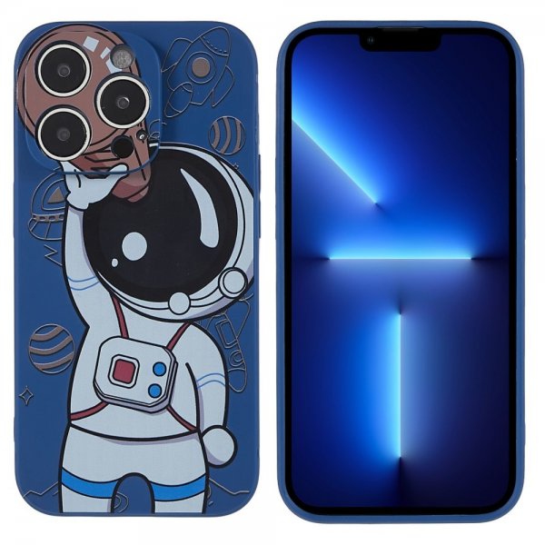 iPhone 14 Pro Deksel Astronaut Blå Brun
