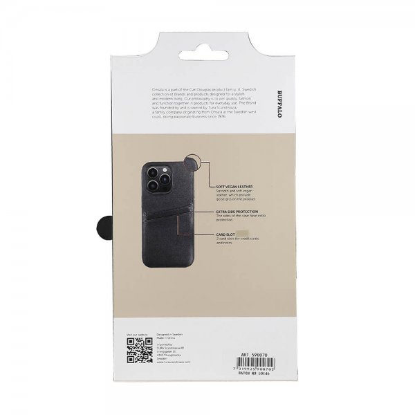 Buffalo iPhone 14 Pro Deksel Backcover with Card Slots Svart