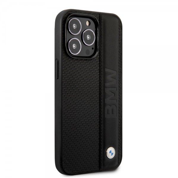 BMW iPhone 14 Pro Deksel Big Logo Stripe Svart