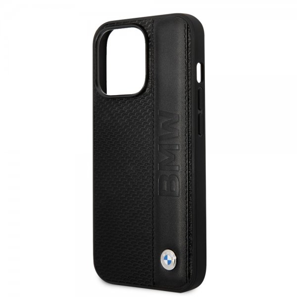 BMW iPhone 14 Pro Deksel Big Logo Stripe Svart