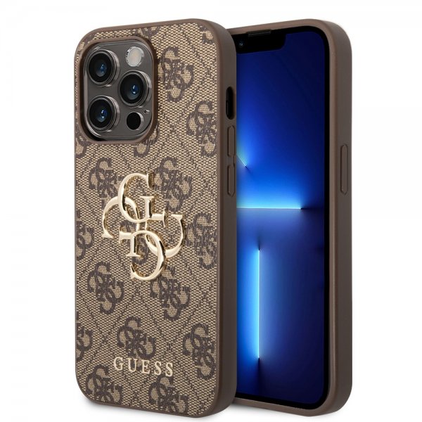Guess iPhone 14 Pro Deksel Big Metal Logo Brun