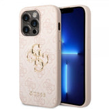 Guess iPhone 14 Pro Deksel Big Metal Logo Rosa