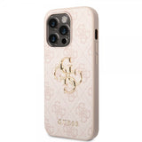 Guess iPhone 14 Pro Deksel Big Metal Logo Rosa