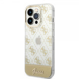 Guess iPhone 14 Pro Deksel Bottom Stripe Script Logo Gull