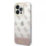 Guess iPhone 14 Pro Deksel Bottom Stripe Script Logo Rosa