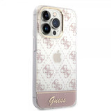 Guess iPhone 14 Pro Deksel Bottom Stripe Script Logo Rosa