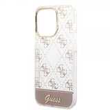 Guess iPhone 14 Pro Deksel Bottom Stripe Script Logo Rosa
