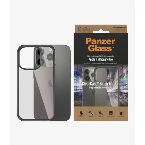 PanzerGlass iPhone 14 Pro Deksel ClearCase Black Edition