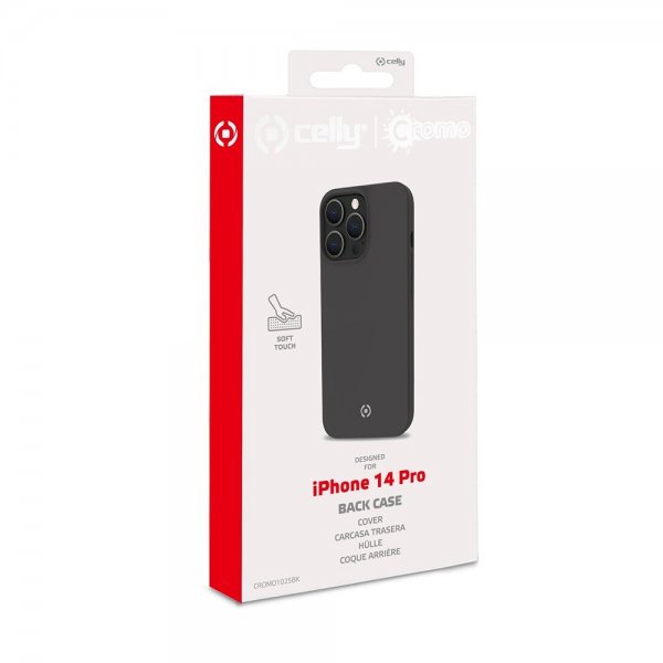 Celly iPhone 14 Pro Deksel CROMO Svart