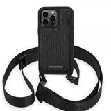 Karl Lagerfeld iPhone 14 Pro Deksel Crossbody Strap Svart
