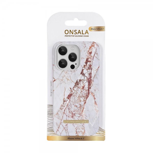 Onsala iPhone 14 Pro Deksel Fashion Edition White Rhino Marble
