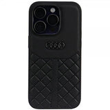 Audi iPhone 14 Pro Deksel Genuine Leather Case Svart