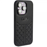 Audi iPhone 14 Pro Deksel Genuine Leather Case Svart