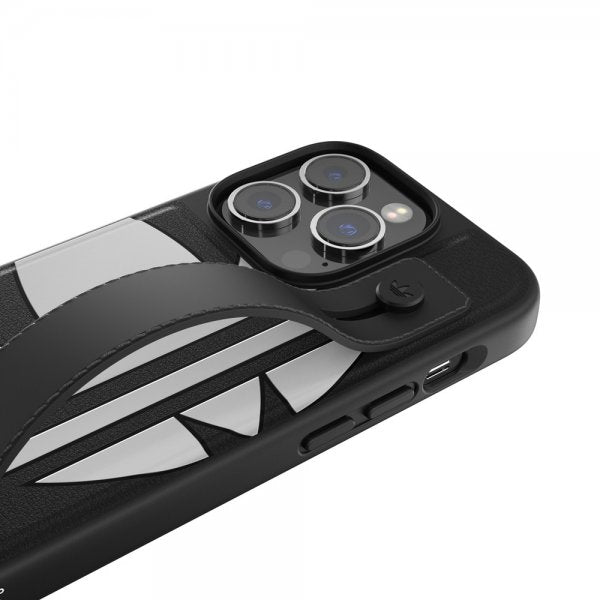 Adidas iPhone 14 Pro Deksel Handstrap Case Svart Hvit