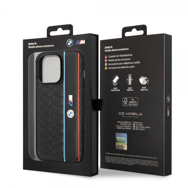 BMW iPhone 14 Pro Deksel Hexagonal Pattern Svart