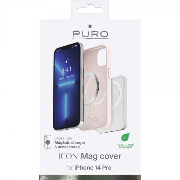 Puro iPhone 14 Pro Deksel ICON Mag Rosa
