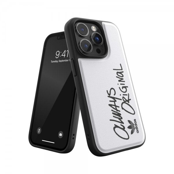 Adidas iPhone 14 Pro Deksel Inlay Embroidery Case Hvit Svart
