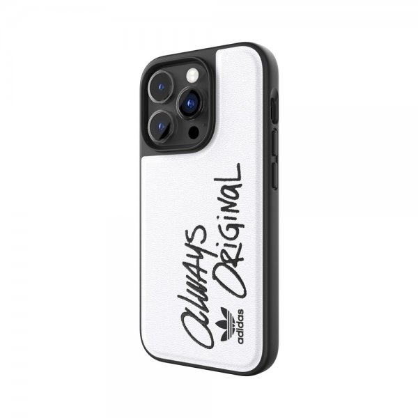 Adidas iPhone 14 Pro Deksel Inlay Embroidery Case Hvit Svart