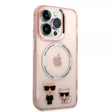 Karl Lagerfeld iPhone 14 Pro Deksel Karl & Choupette MagSafe Rosa