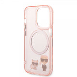 Karl Lagerfeld iPhone 14 Pro Deksel Karl & Choupette MagSafe Rosa
