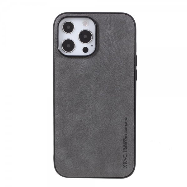 X-Level iPhone 14 Pro Deksel Skinntekstur Grå