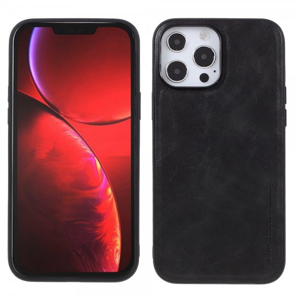 X-Level iPhone 14 Pro Deksel Skinntekstur Svart