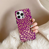 iPhone 14 Pro Deksel Leopardmønster Lilla