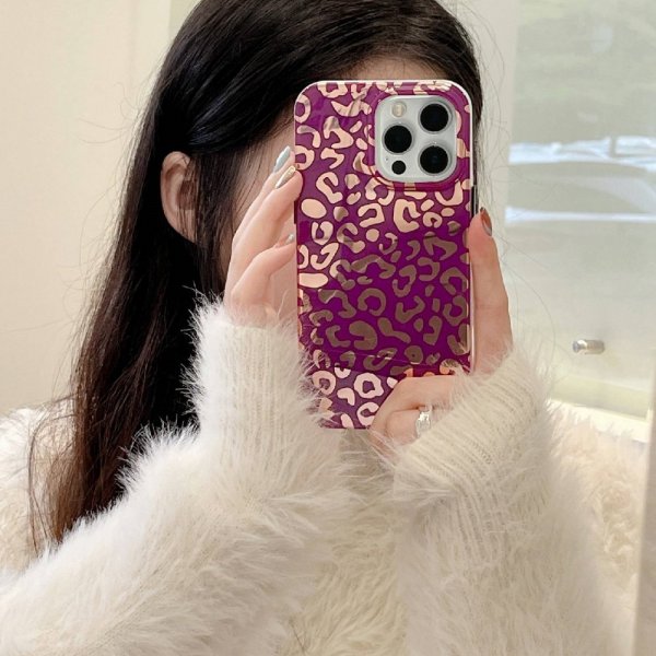 iPhone 14 Pro Deksel Leopardmønster Hvit