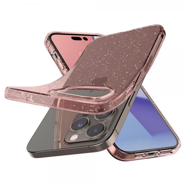 Spigen iPhone 14 Pro Deksel Liquid Crystal Glitter Rose Quartz