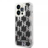 Karl Lagerfeld iPhone 14 Pro Deksel Liquid Glitter Monogram Svart