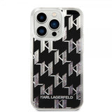 Karl Lagerfeld iPhone 14 Pro Deksel Liquid Glitter Monogram Svart