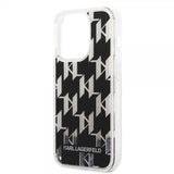 Karl Lagerfeld iPhone 14 Pro Deksel Liquid Glitter Monogram Svart