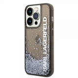 Karl Lagerfeld iPhone 14 Pro Deksel Liquid Glitter Translucent Svart