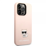 Karl Lagerfeld iPhone 14 Pro Deksel Liquid Silicone Choupette Rosa