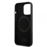 Karl Lagerfeld iPhone 14 Pro Deksel Liquid Silicone Karl & Choupette MagSafe Svart