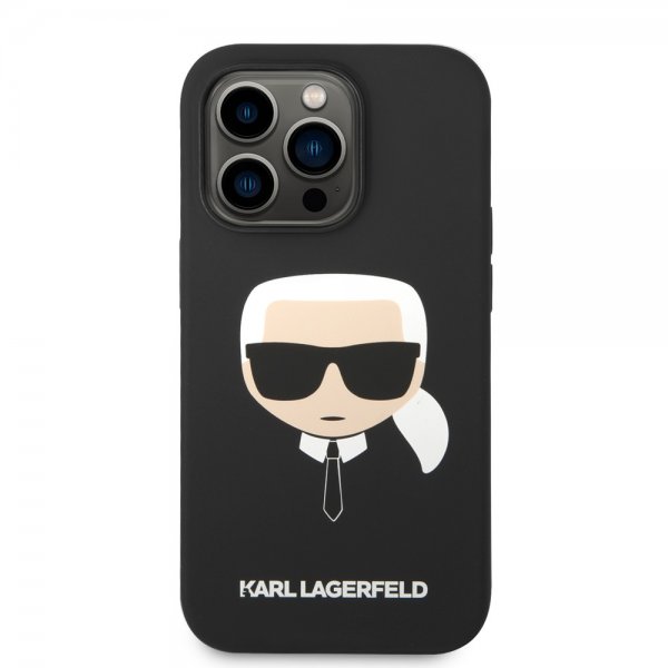 Karl Lagerfeld iPhone 14 Pro Deksel Liquid Silicone Karl MagSafe Svart