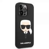 Karl Lagerfeld iPhone 14 Pro Deksel Liquid Silicone Karl MagSafe Svart