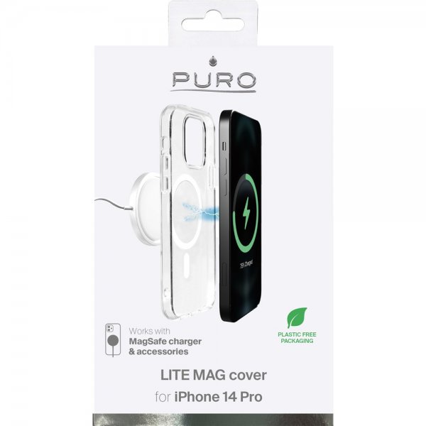 Puro iPhone 14 Pro Deksel LITE MAG Transparent