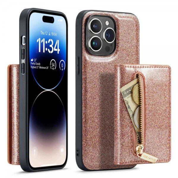 Dg.Ming iPhone 14 Pro Deksel M3 Series Avtakbart Kortholder Gull
