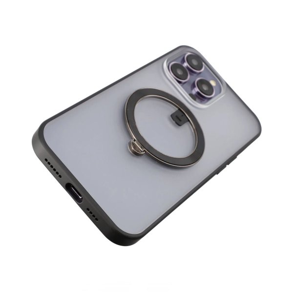 Rvelon iPhone 14 Pro Deksel MagSafe Ring Svart