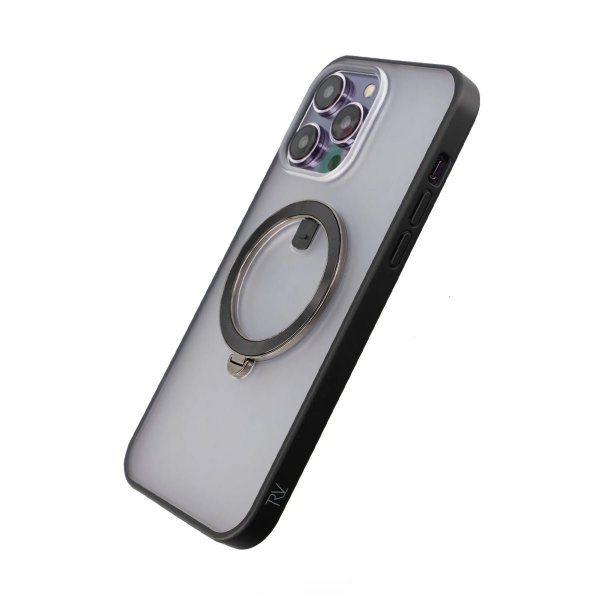Rvelon iPhone 14 Pro Deksel MagSafe Ring Svart